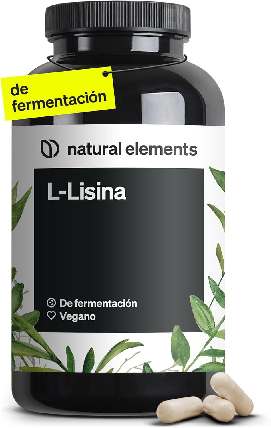 L-Lisina - 365 Cápsulas - 1.000 Mg Por Dosis Diaria - Procedente De Fermentación Vegetal - Producto Vegano, Alta Dosificación, Sin Aditivos - Producido Y Probado En Laboratorio En Alemania